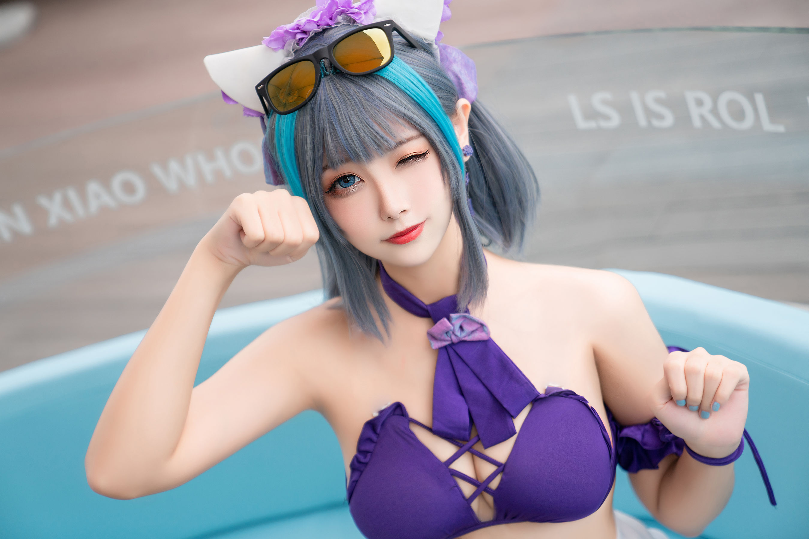 [COS福利]微博妹子Momoko葵葵–柴郡水着插图6